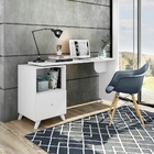 Escrivaninha Maia Branco Com Rodízios