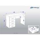 Escrivaninha Malta Com 4 Gavetas Para Escritório - Branco