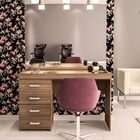 Escrivaninha Malta Com 4 Gavetas Para Escritório - Preto/cas