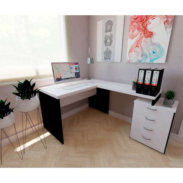 Escrivaninha Marchera 4 Gv Branca E Preta