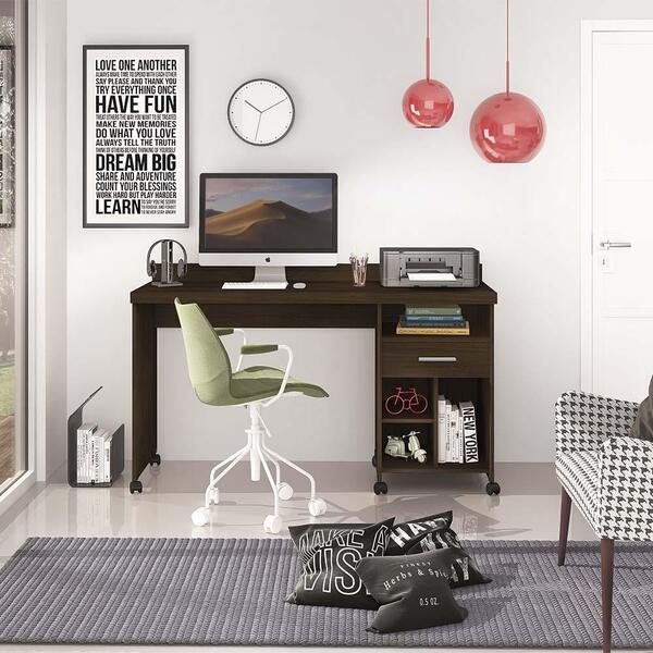 Escrivaninha Mesa De Computador Com Nicho E Gaveta Slim - Ced