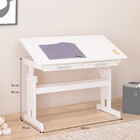 Escrivaninha Mesa De Desenho Olivia Em Madeira Maciça - Branco