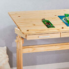 Escrivaninha Mesa De Desenho Olivia Em Madeira Maciça - Natur