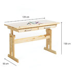 Escrivaninha Mesa De Desenho Olivia Em Madeira Maciça - Natur