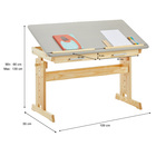 Escrivaninha Mesa De Desenho Olivia Em Madeira Maciça - Natur