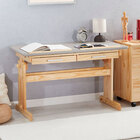 Escrivaninha Mesa De Desenho Olivia Em Madeira Maciça - Natur