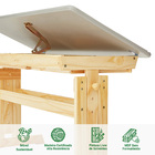 Escrivaninha Mesa De Desenho Olivia Em Madeira Maciça - Natur