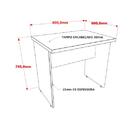 Escrivaninha Mesa De Escritório 0,80m Tampo 30mm Work30