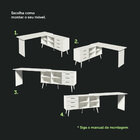 Escrivaninha Mesa De Escritório De Canto 3 Gavetas Branca Lis