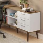 Escrivaninha Mesa De Escritório De Canto 3 Gavetas Branco/rus