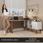 Escrivaninha Mesa De Escritório De Canto 3 Gavetas Branco/rus