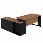 Escrivaninha Mesa De Escritório Em L Com Armário Lateral Pé Q