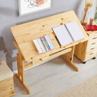 Escrivaninha Mesa Desenho Madeira 1 Gaveta Flexi Natural