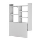 Escrivaninha Mesa Dobrável Com Estante 63cm Branco Branco