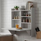 Escrivaninha Mesa Dobrável Com Estante 63cm Branco Branco