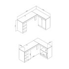 Escrivaninha Mesa Em L Escritório 2 Portas 156cm Branco Branco
