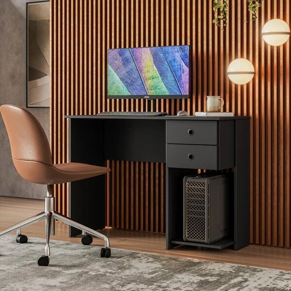 Escrivaninha Mesa Escritório 100cm 2 Gavetas Módulos E Comple