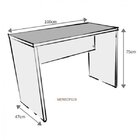 Escrivaninha Mesa Escritório 100cmx47cm 100cm Branca E Cinza