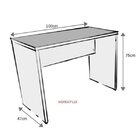 Escrivaninha Mesa Escritório 100cmx47cm 100cm Preto E Cinza C