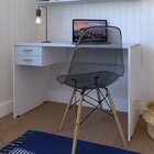 Escrivaninha Mesa Escritório 100cmx47cm 15mm Branca/cinza Cri