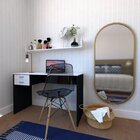 Escrivaninha Mesa Escritório 100cmx47cm 2 Gavetas 100cm Preto