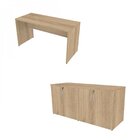 Escrivaninha Mesa Escritório 100cmx47cm Com Armário Baixo 4 P