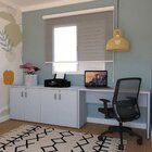 Escrivaninha Mesa Escritório 100cmx47cm Com Armário Baixo 4 P