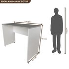 Escrivaninha Mesa Escritório 100cmx60cm 100cm Branca E Cinza