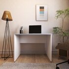 Escrivaninha Mesa Escritório 100cmx60cm 100cm Branca E Cinza