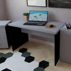 Escrivaninha Mesa Escritório 100cmx60cm 100cm Preto E Cinza C