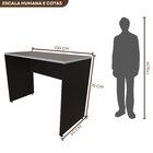 Escrivaninha Mesa Escritório 100cmx60cm 100cm Preto E Cinza C