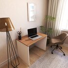 Escrivaninha Mesa Escritório 100cmx60cm 25mm Branca/carvalho