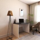 Escrivaninha Mesa Escritório 100cmx60cm 25mm Branca/preto