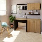 Escrivaninha Mesa Escritório 100cmx70cm 25mm Preto/carvalho M