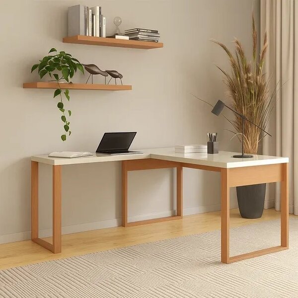 Escrivaninha Mesa Escritório 100% 157,5cm Industrial Freijo E