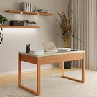 Escrivaninha Mesa Escritório 100% Freijó Off White 135cm Indu