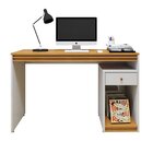 Escrivaninha Mesa Escritório 100% Madrid 1 Porta 120cm Off Wh