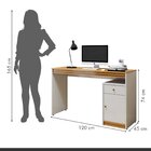 Escrivaninha Mesa Escritório 100% Madrid 1 Porta 120cm Off Wh