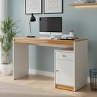 Escrivaninha Mesa Escritório 100% Madrid 1 Porta 120cm Off Wh