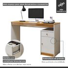 Escrivaninha Mesa Escritório 100% Madrid 1 Porta 120cm Off Wh