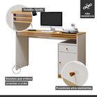 Escrivaninha Mesa Escritório 100% Madrid 1 Porta 120cm Off Wh