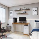 Escrivaninha Mesa Escritório 100% Madrid 1 Porta 120cm Off Wh