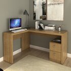 Escrivaninha Mesa Escritório 113x138,5cm Em L Com 2 Gavetas M