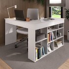 Escrivaninha Mesa Escritório 115,5x120cm Em L 8 Nichos Montec