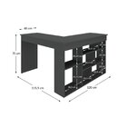 Escrivaninha Mesa Escritório 115,5x120cm Em L 8 Nichos Montec