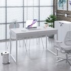 Escrivaninha Mesa Escritório 120cm 2 Gavetas Kuadra Branco/br