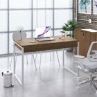 Escrivaninha Mesa Escritório 120cm 2 Gavetas Kuadra Lamina Me