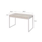 Escrivaninha Mesa Escritório 120cm 2 Gavetas Kuadra Snow/bran