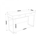 Escrivaninha Mesa Escritório 120cm 2 Gavetas Pés Em Aço Olymp