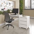 Escrivaninha Mesa Escritório 120cm Com Gaveteiro Com Rodízio